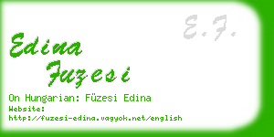 edina fuzesi business card